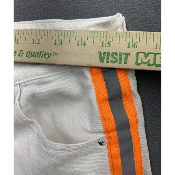 KDNK 11 4 14 11 Denim Jeans Men's Size 32X32 White Orange Reflective Stripes - Picture 4 of 16